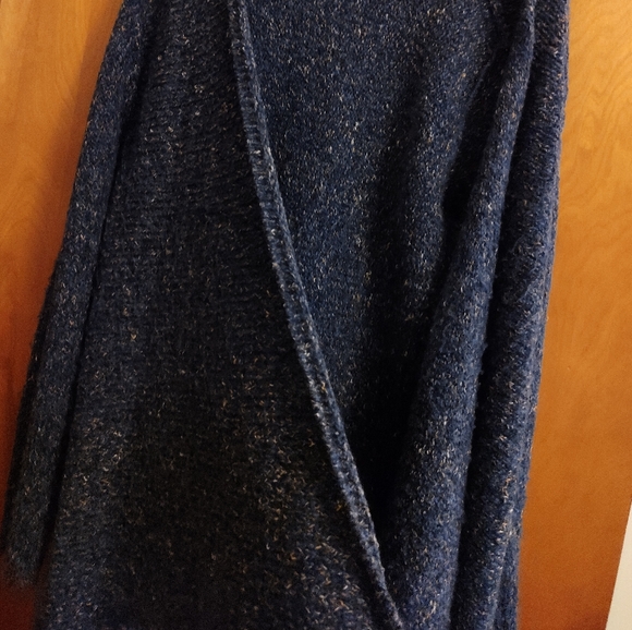 Charter Club open knit cardigan. Blue with brown/orange flecks. Women's M. - Picture 7 of 14